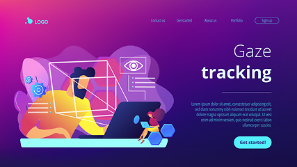 Image showing Eye tracking technology concept landing page.