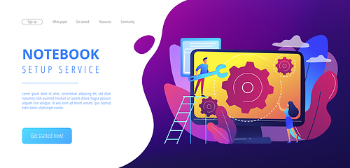 Image showing Computer service concept landing page.