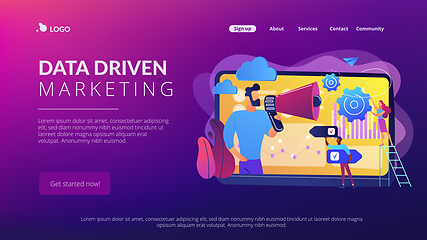 Image showing Data driven marketing concept landing page.