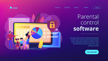 Image showing Parental control software concept landing page.