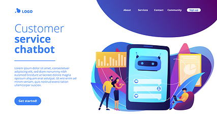 Image showing Chatbot customer serviceconcept landing page.