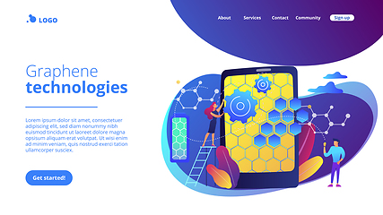 Image showing Graphene technologies concept landing page.