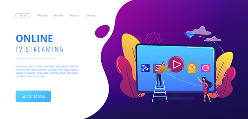 Image showing Smart TV technology concept landing page.