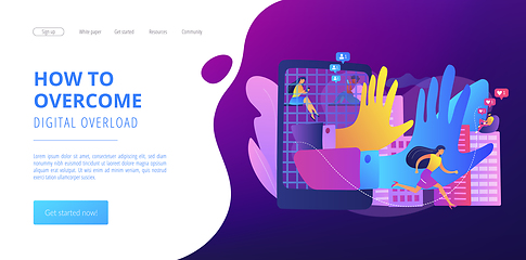 Image showing Digital overload concept landing page