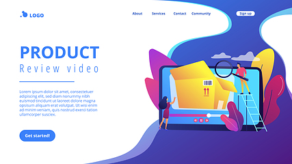 Image showing Unboxing video concept landing page.