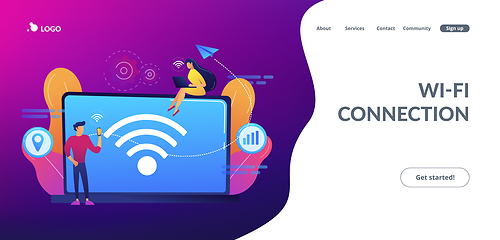 Image showing Wi-fi connection concept landing page.
