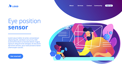 Image showing Eye tracking technology concept landing page.