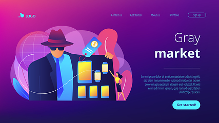 Image showing Gray market concept landing page.