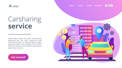 Image showing Carsharing service concept landing page.