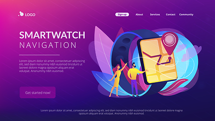 Image showing Smartwatch navigation concept landing page.