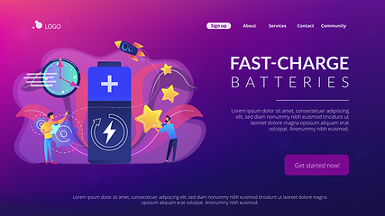 Image showing Fast charging technology concept landing page.