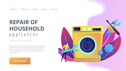 Image showing Repair of household appliances concept landing page.