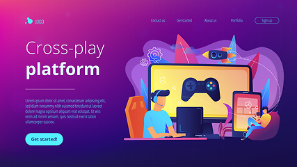 Image showing Cross-platform play concept landing page.