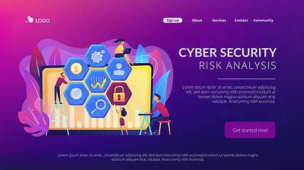 Image showing Cyber security management concept landing page.