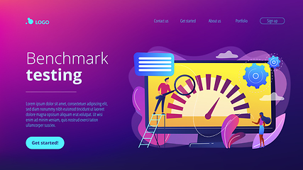 Image showing Benchmark testing concept landing page.