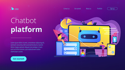 Image showing Chatbot development platformconcept landing page.