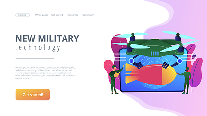 Image showing Military drone concept landing page.