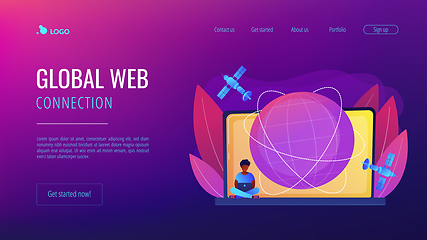 Image showing Global web connection concept landing page.