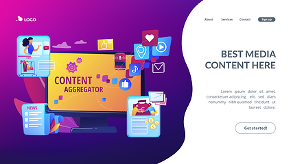 Image showing Content aggregator concept landing page