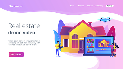 Image showing Real estate video tour concept landing page