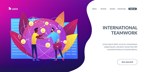 Image showing International business concept landing page.