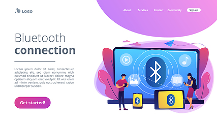 Image showing Bluetooth connection concept landing page.