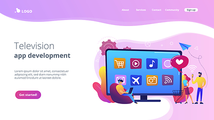 Image showing Smart TV applications concept landing page.