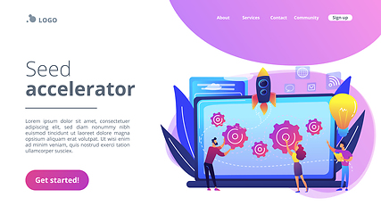 Image showing Startup accelerator concept landing page.