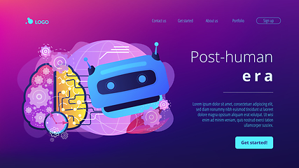 Image showing Technological singularity concept landing page