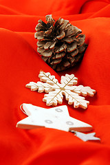 Image showing Wooden Christmas decorations