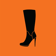 Image showing Autumn woman high heel boot icon