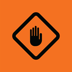 Image showing Icon of Warning hand