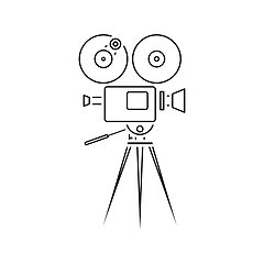 Image showing Retro cinema camera icon