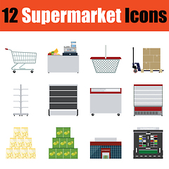 Image showing Supermarket icon set in