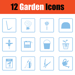 Image showing Set of gardening icons