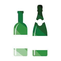 Image showing Wine and champagne bottles icon