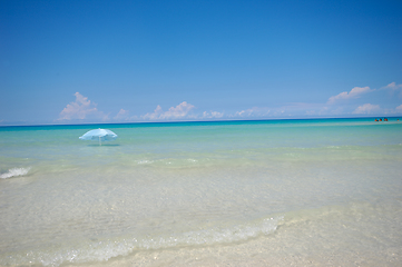 Image showing Parasol at exotic beach