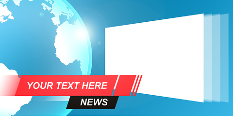 Image showing Template, mockup for breaking news screen on TV, video, online newspapers and magazines. Copyspace to insert image and text