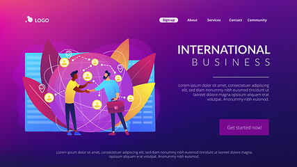 Image showing International business concept landing page.