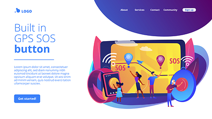 Image showing Personal emergency button concept landing page