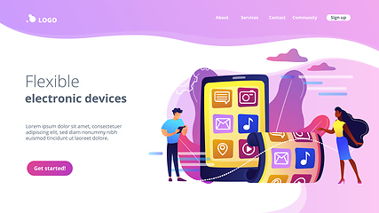 Image showing Foldable smartphone concept landing page.