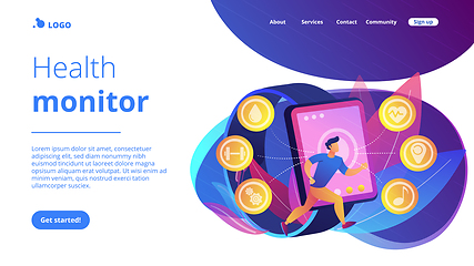 Image showing Fitness tracker concept landing page.