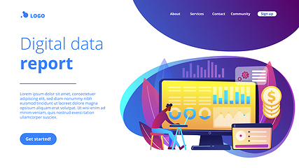 Image showing Financial data management concept landing page.