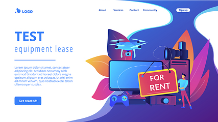 Image showing Renting electronic device concept landing page.