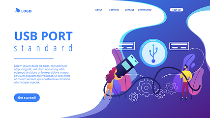 Image showing USB connection concept landing page.
