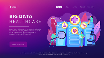 Image showing Big data healthcare concept landing page.