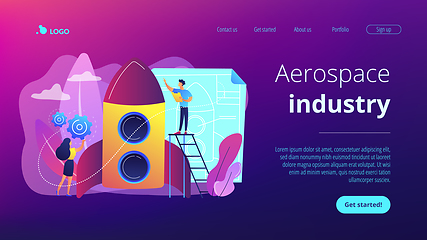 Image showing Space technology concept landing page.