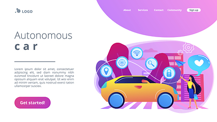 Image showing Autonomous car concept landing page.