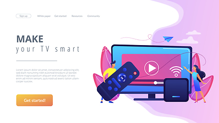 Image showing Smart TV box concept landing page.