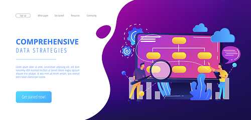Image showing Data driven business model concept landing page.